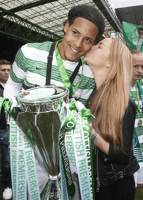 Rike Nooitgedagt With Husband Virgil Van Dijk In His Celtic Day